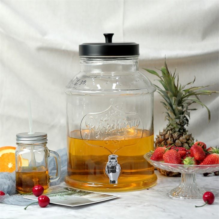 Clear Juice Glass Beverage Dispenser