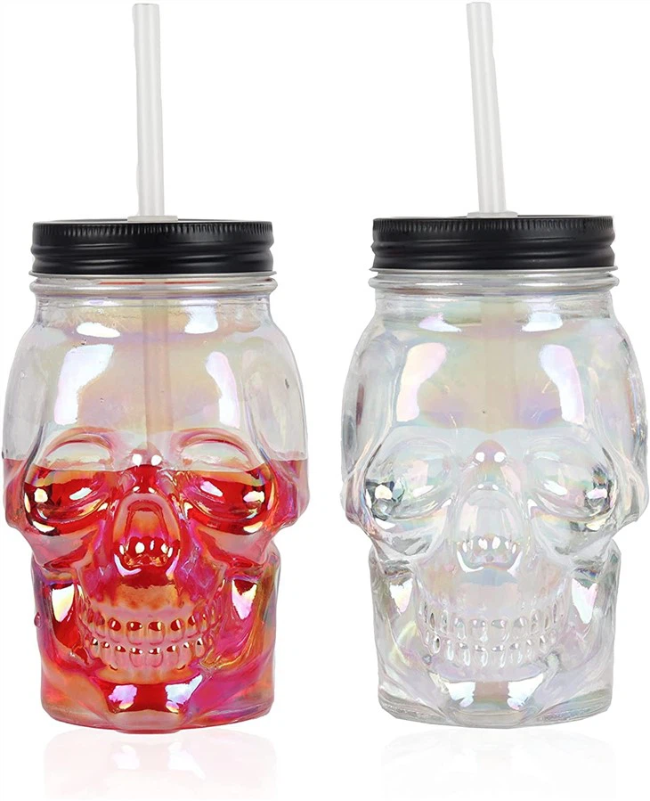 Skull Mason Jar ar salmiem