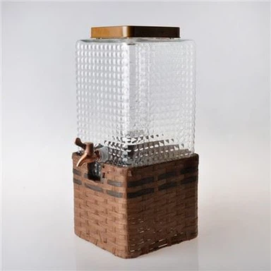 Vintage stikla dzērienu dozators