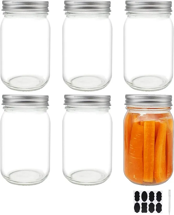 16 OZ Mason Jar ar skrūvējamu vāku