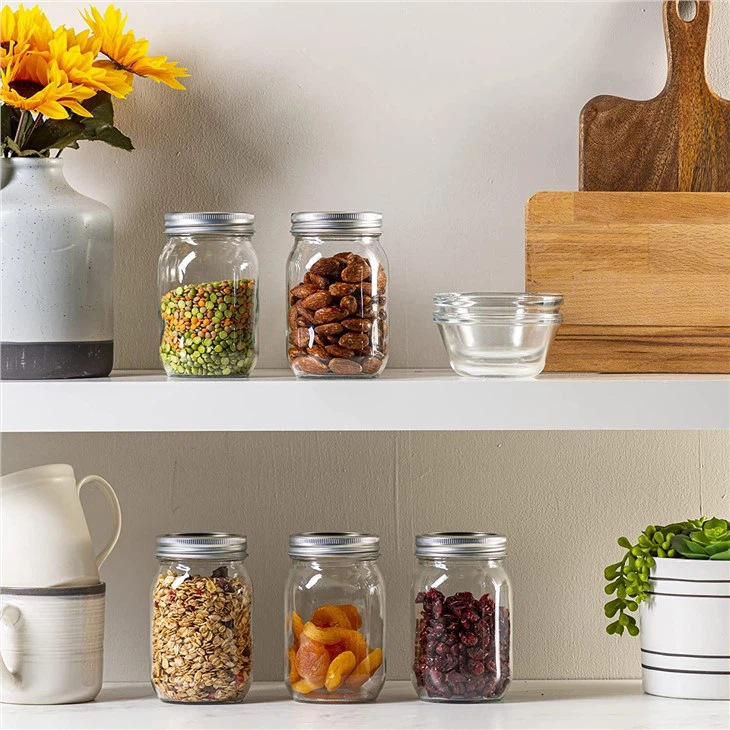 Glass Mason Jars With Metal Airtight Lids